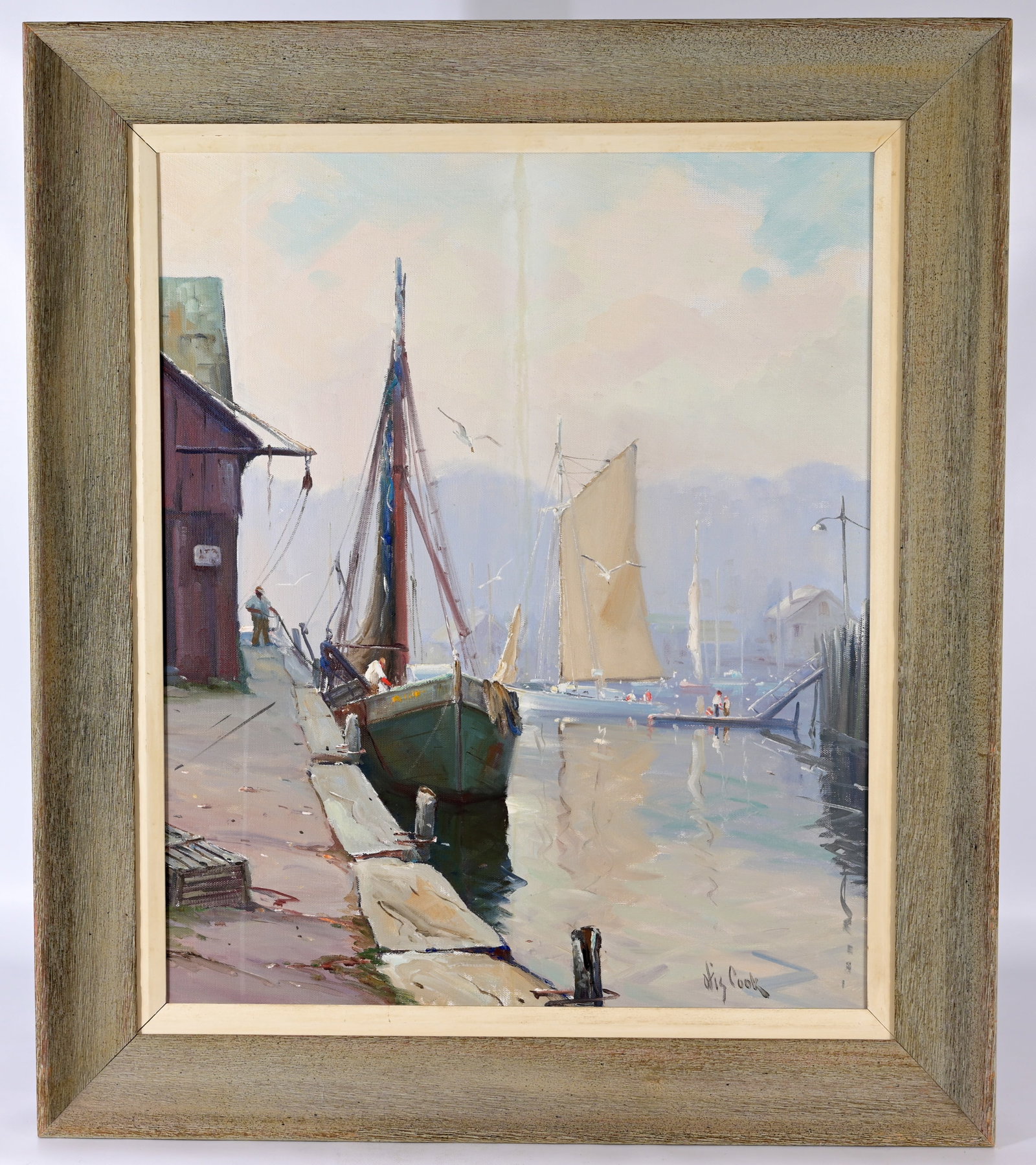 Otis Cook Jr (MA, 1900-1980) - "Rockport Harbor" (1 of 8)