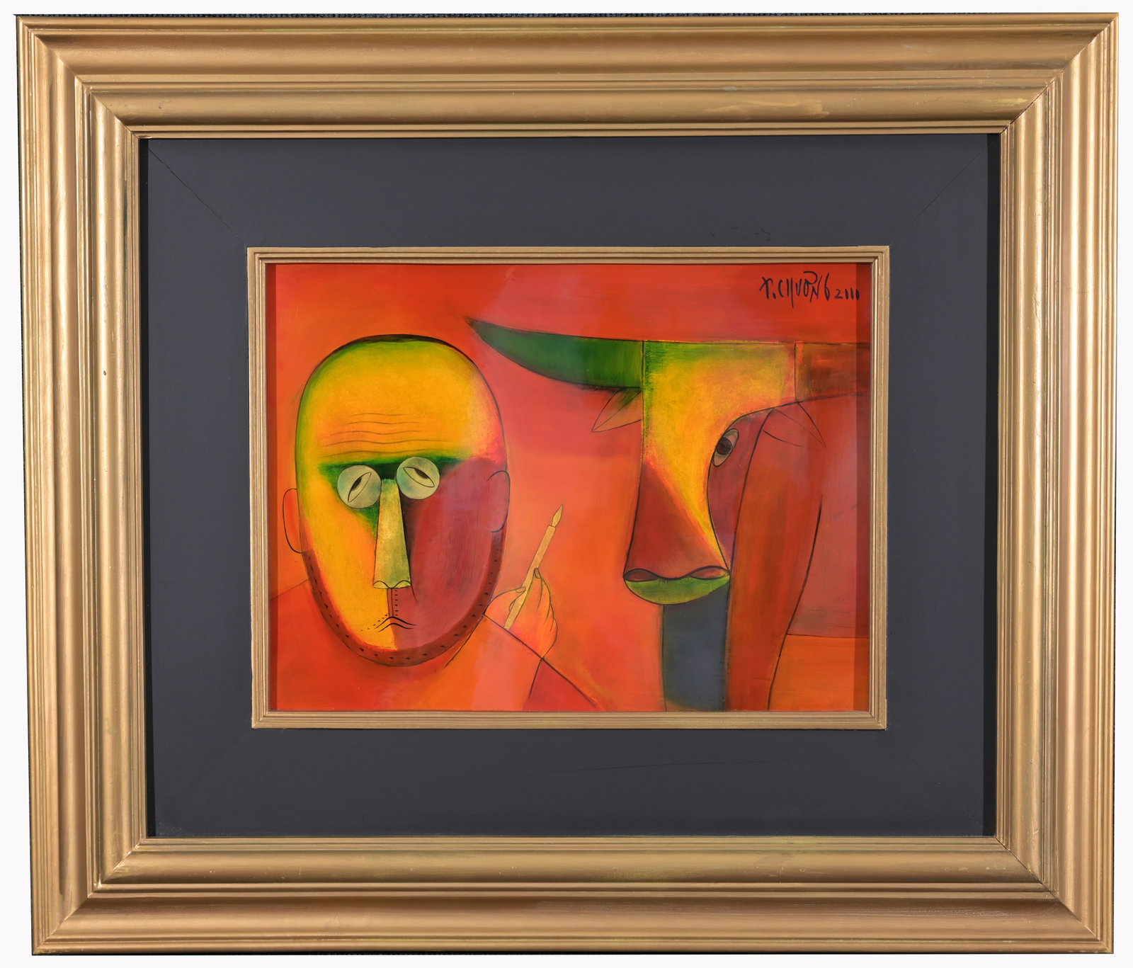 Thanh Chuong (Vietnamese, B. 1949): Thanh Chuong (Vietnamese, B. 1949) Lacquer on Wood. Signed and dated upper right. Sight Size: 11 x 15.5 in. Overall Framed Size: 24 x 28 in.