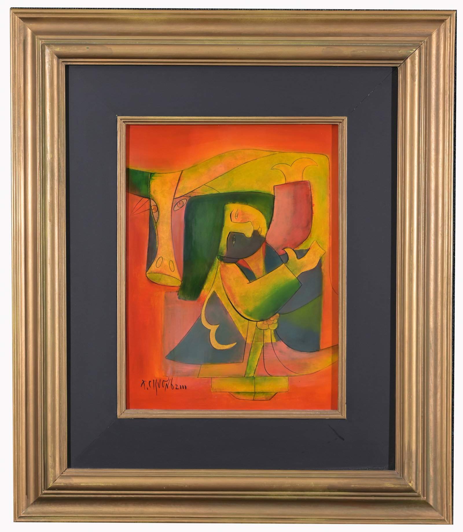 Thanh Chuong (Vietnamese, B. 1949): Thanh Chuong (Vietnamese, B. 1949) Lacquer on Wood. Signed and dated lower left. Sight Size: 15 x 11.5 in. Overall Framed Size: 28 x 24 in.