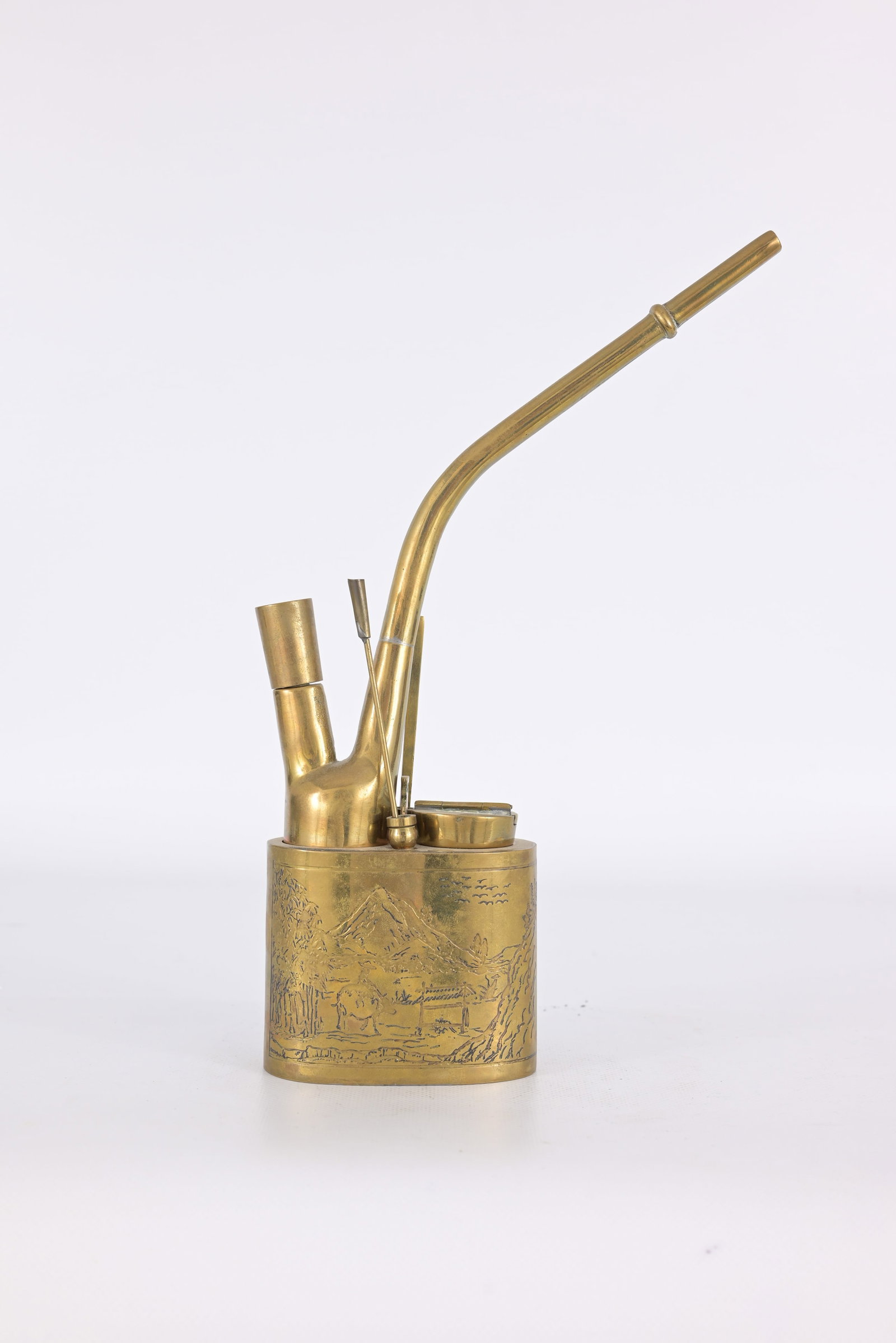 Antique Chinese Brass Opium Water Pipe (1 of 5)