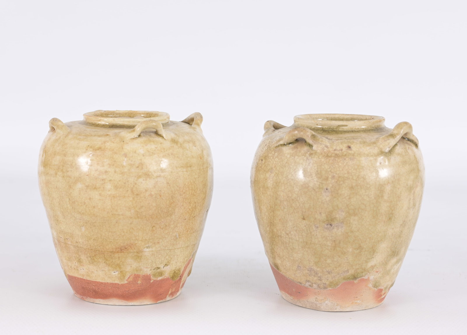 A Pair of Celadon-Glazed Four-Handled Jars (1 of 6)