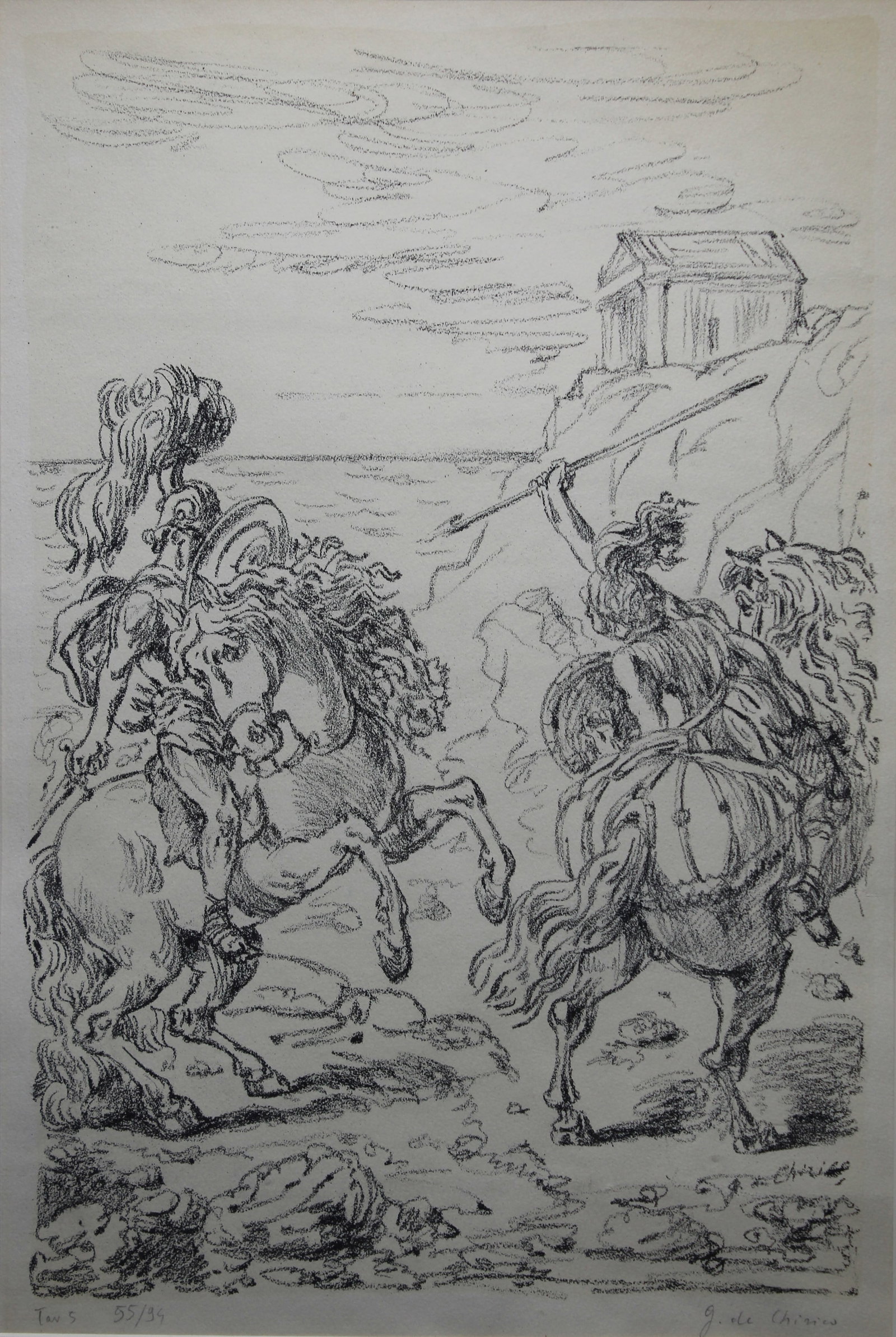 Giorgio De Chirico (1888 - 1978) "Greek Warriors" (1 of 5)