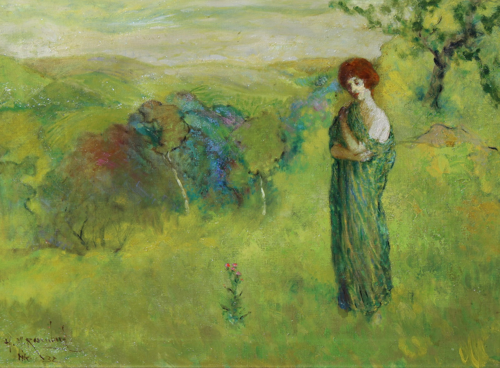 Henry Mortikar Rosenberg (1858 - 1947): Henry Mortikar (Mortecai) Rosenberg (1858 - 1947) "The Sentry" Oil on Canvas. Signed and dated (1932) lower left. Provenance: Deaccessioned from Museum to benefit their collections, care and acquisiti