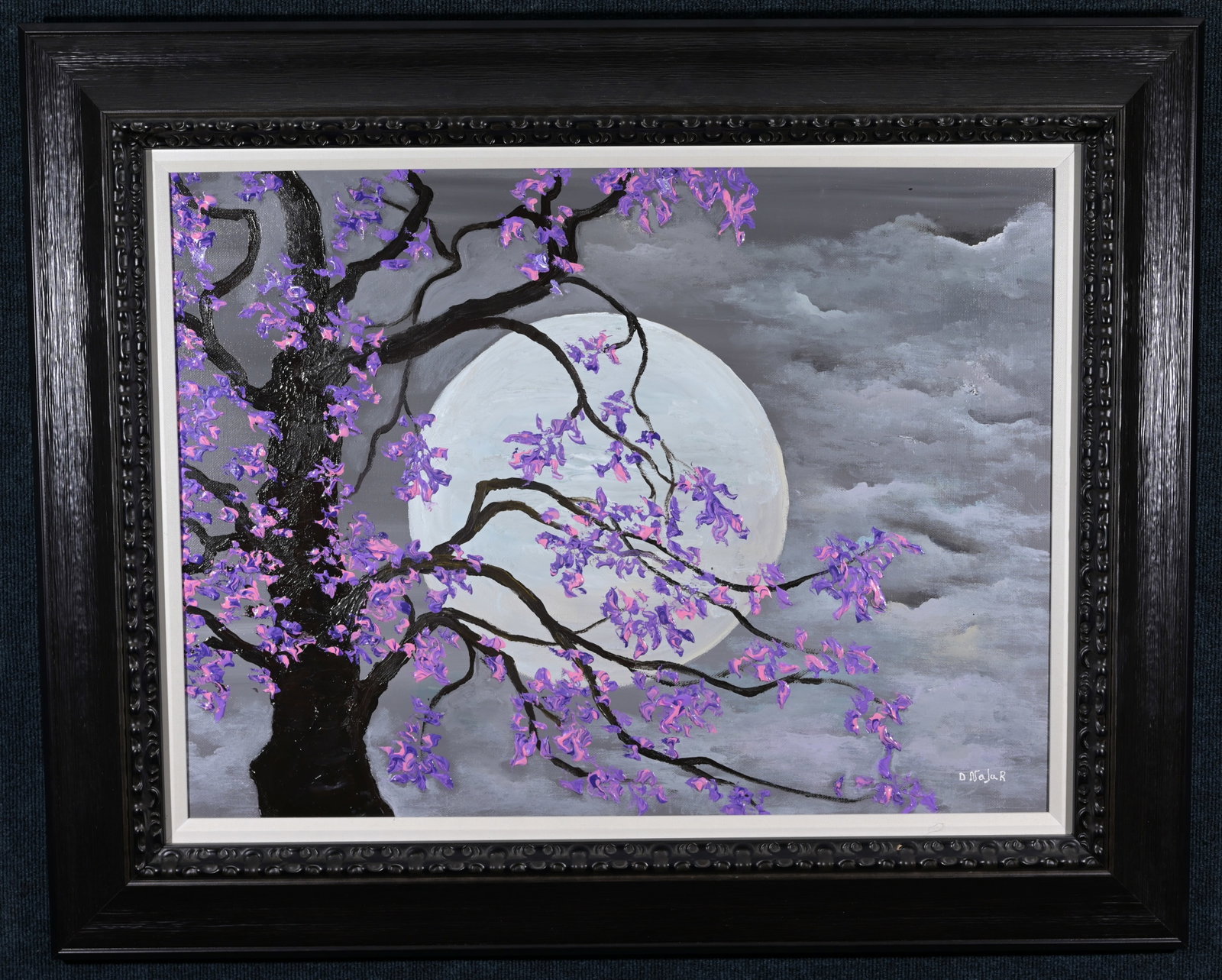 David Najar - "Lunar Embellishment" - 2018: David Najar (Israel, B. 1962) "Lunar Embellishment" - 2018 Oil on Canvas. Signed lower right. Comes with Park West COA. Sight Size: 23 5/8 x 31.5 in. Overall Framed Size: 33 x 41 in.
