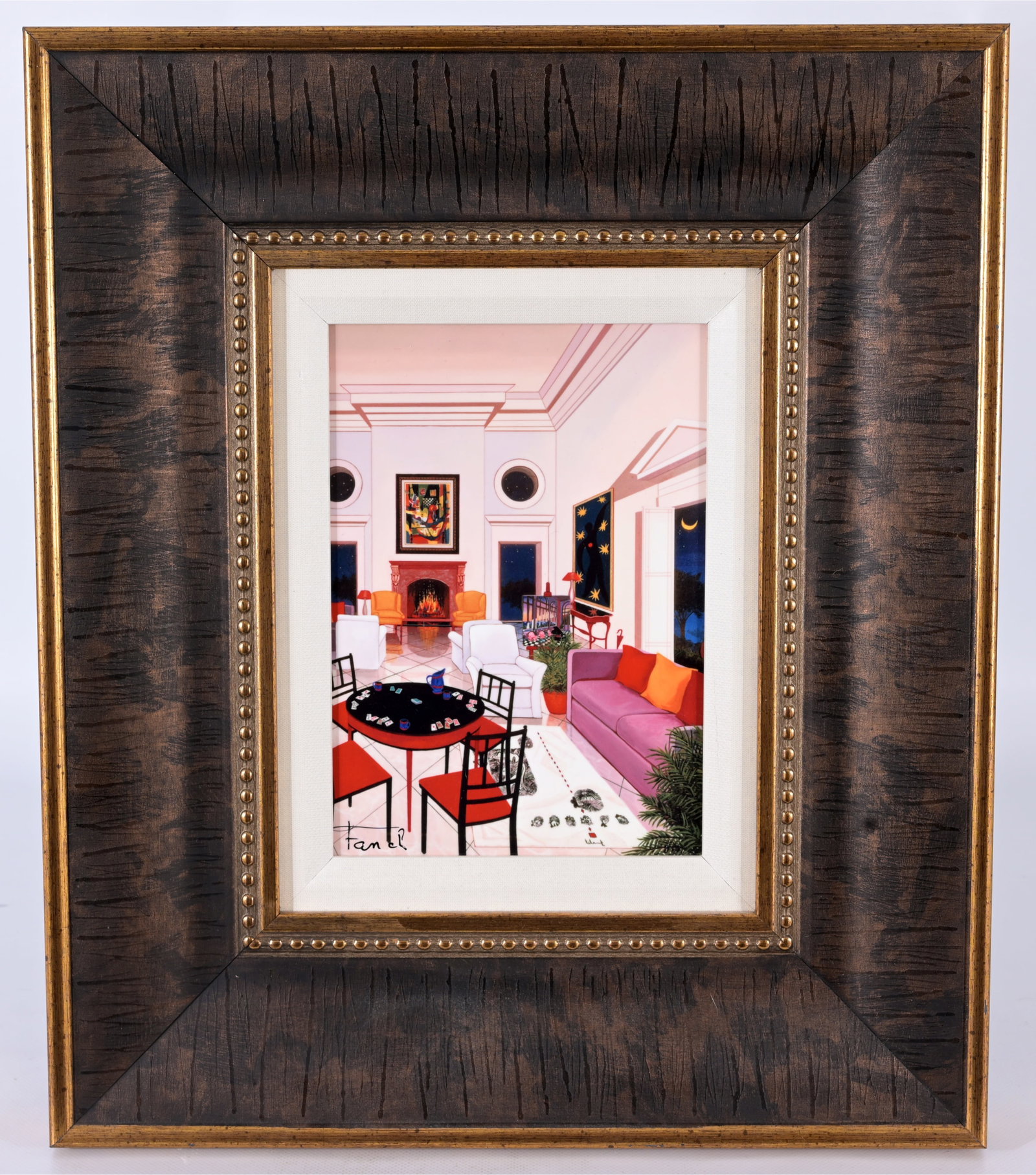 Fanch - "Le Salon Matisse" - 2016: Francois 'Fanch' Ledan (French, B. 1949) "Le Salon Matisse" - 2016 Digital Multiple on Aluminum through Dye Sublimation. Hand Signed lower left. Comes with Park West COA. Sight Size: 8 5/8 x 6 1/8 in.