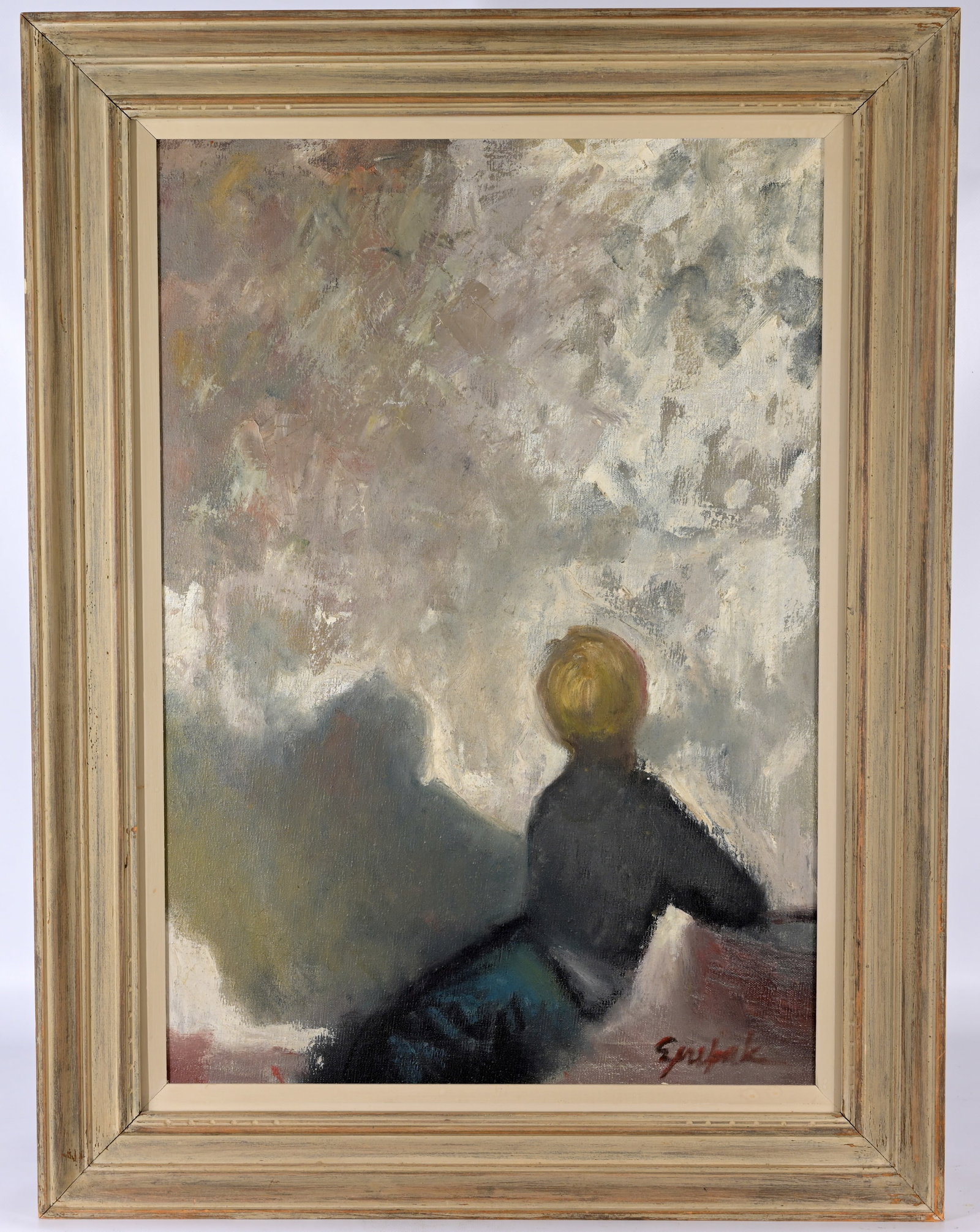 Alfred Czerepak (American, 1928 - 1986): Alfred Czerepak (American, 1928 - 1986) "Dream World of Christopher Martin" Oil on Canvas. Signed lower right. Sight Size: 25 x 33 in. Overall Framed Size: 27 x 19 in.
