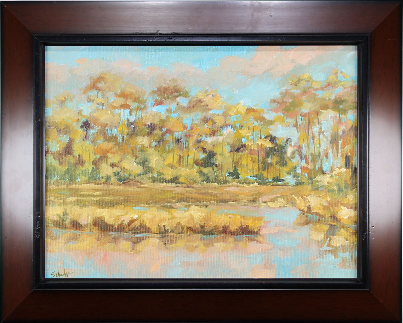 Charles Schaefer (FL, 20th C) Florida Landscape: Charles Schaefer (FL, 20th C) Florida Landscape Painting. Oil on Canvas. Signed lower left. Sight Size: 11.5 x 15.5 in. Overall Framed Size: 16 x 20 in.