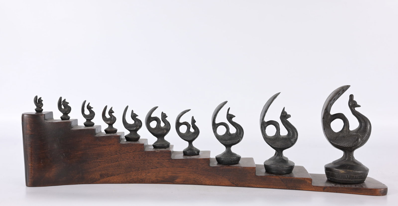 Set of 10 Burmese Bronze Opium Weights (1 of 3)