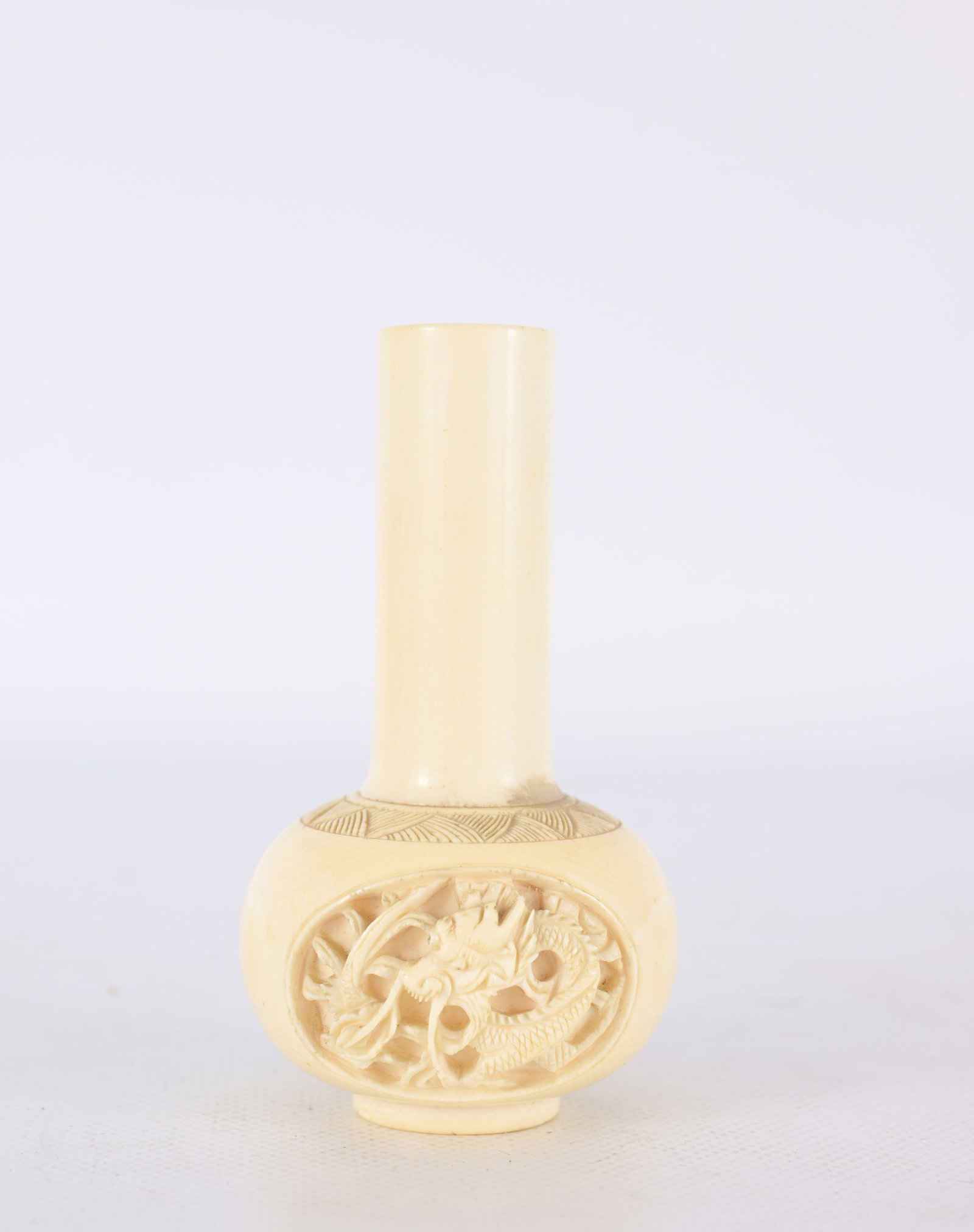 Chinese Carved Bone Bud Vase (1 of 2)