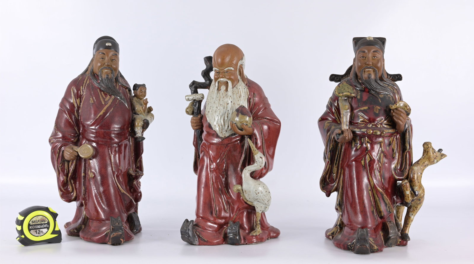 Chinese Glazed Stoneware Sanxing Figures (1 of 9)