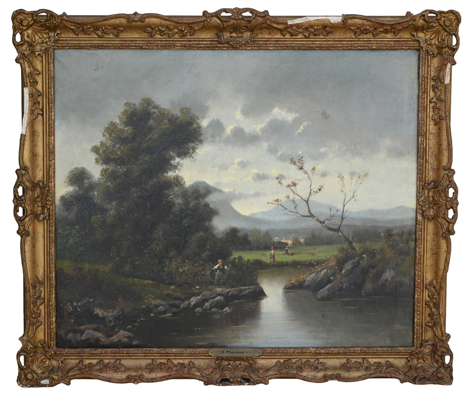 Attri. Salvatore Maresca (Italy, 19th C.): Attributed Salvator Maresca (Italy, 19th C.) Oil on Canvas. Signed lower left. Sight Size: 25 x 30 in. Overall Framed Size: 30.25 x 35.75 in.