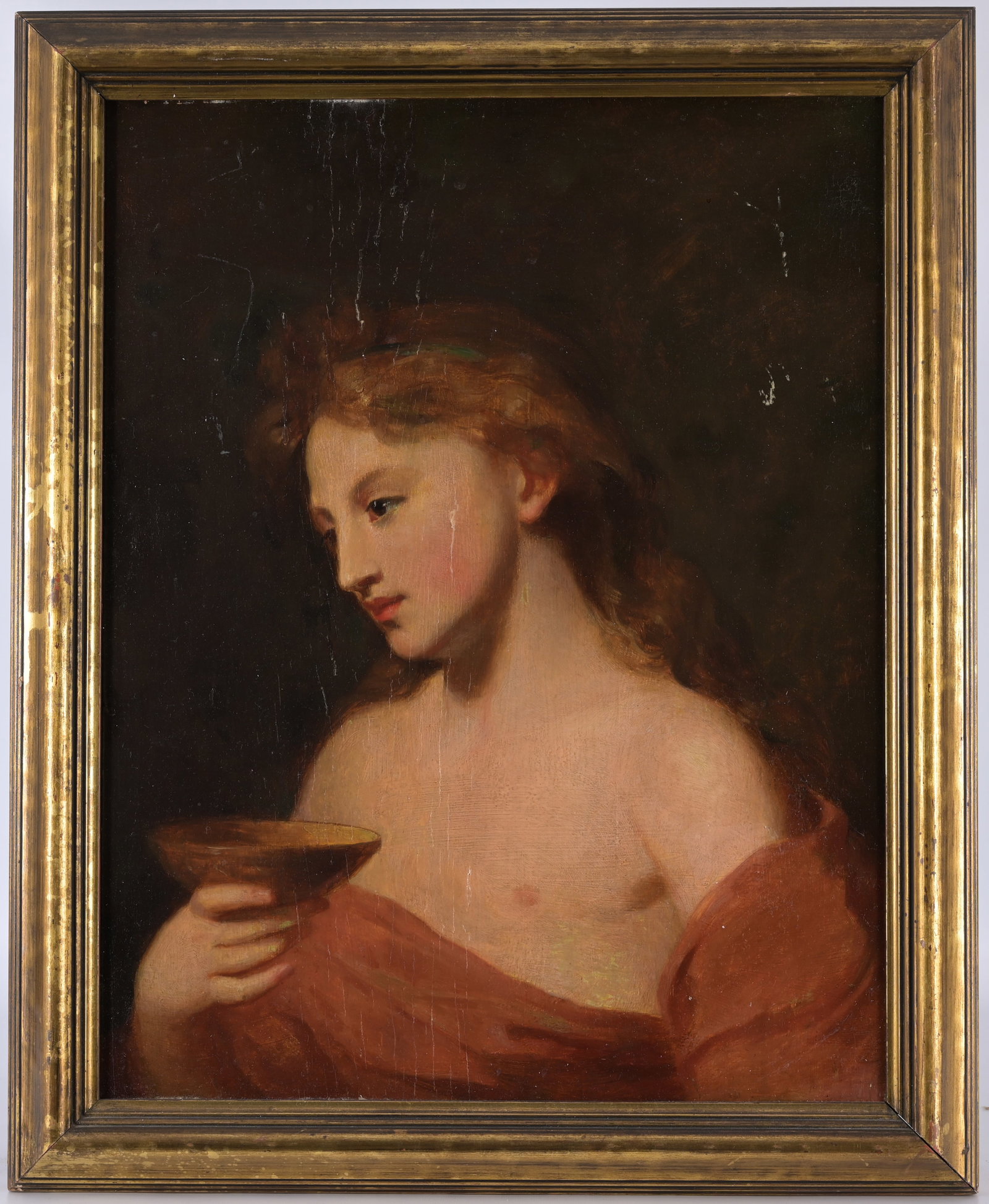 Attributed Thomas Sully, Portrait of a Woman: Attributed Thomas Sully (1783 - 1872) Portrait of a Woman. Oil on board. Appears to be unsigned. Inscription verso. Sight Size: 21.5 x 17 in. Overall Framed Size: 25 x 20 in.