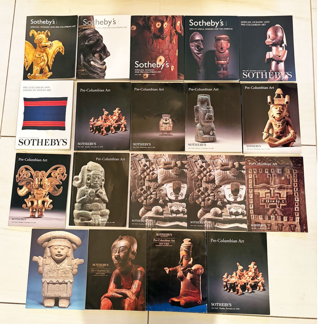 group of 19 Sotheby's catalogs from 1987 - 2006: A group of 19 Sotheby's catalogs from 1987 - 2006 featuring Pre-Columbian, Oceanic, African and Art of the Americas. All in excellent condition, many with prices realized included. (Cat15)