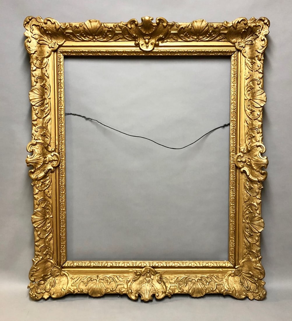 19th Century Continental Gilt Wood Frame: 19th Century Continental Gilt Wood Frame. Rabbet Size: 26 x 21 in. Overall Framed Size: 33.5 x 28.5 in.