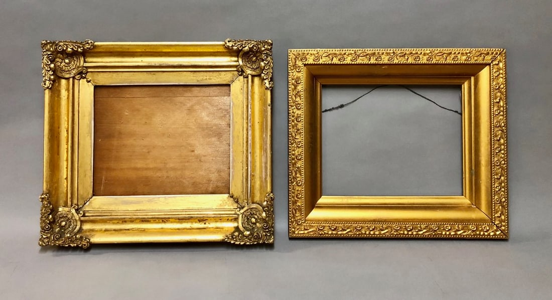 Pair of 19th Century Gilt Wood Frames: Pair of 19th Century Gilt Wood Frames. Rabbet Sizes: 10 x 8 / 8 x 9.5 in. Overall Framed Sizes: 14.5 x 12.5 / 13 x 15 in.