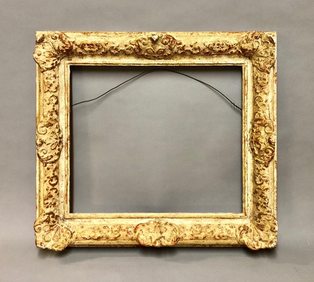20th C French Style Carved & painted Wood Frame (1 of 3)