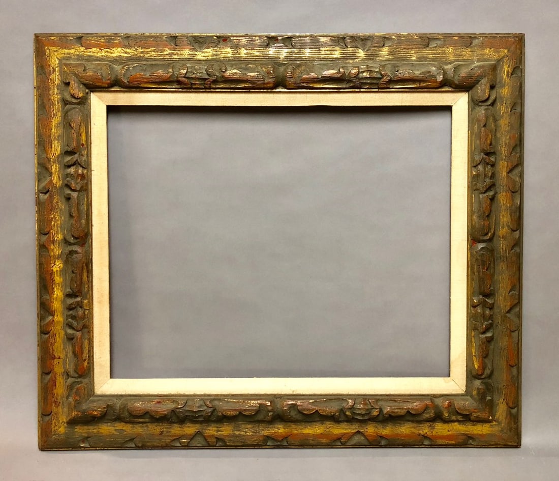 20th Century Carved, Painted & Gilt Wood Frame: 20th Century Carved, Painted & Gilt Wood Frame. Rabbet Size: 16 x 20 in. Overall Framed Size: 24 x 28 in.
