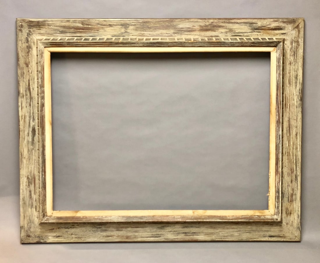 Early 20th Century Modernist Carved Wood Frame: Early 20th Century Modernist Carved Wood Frame. Rabbet Size: 23.5 x 32 in. Overall Framed Size: 33 x 41.75 in.