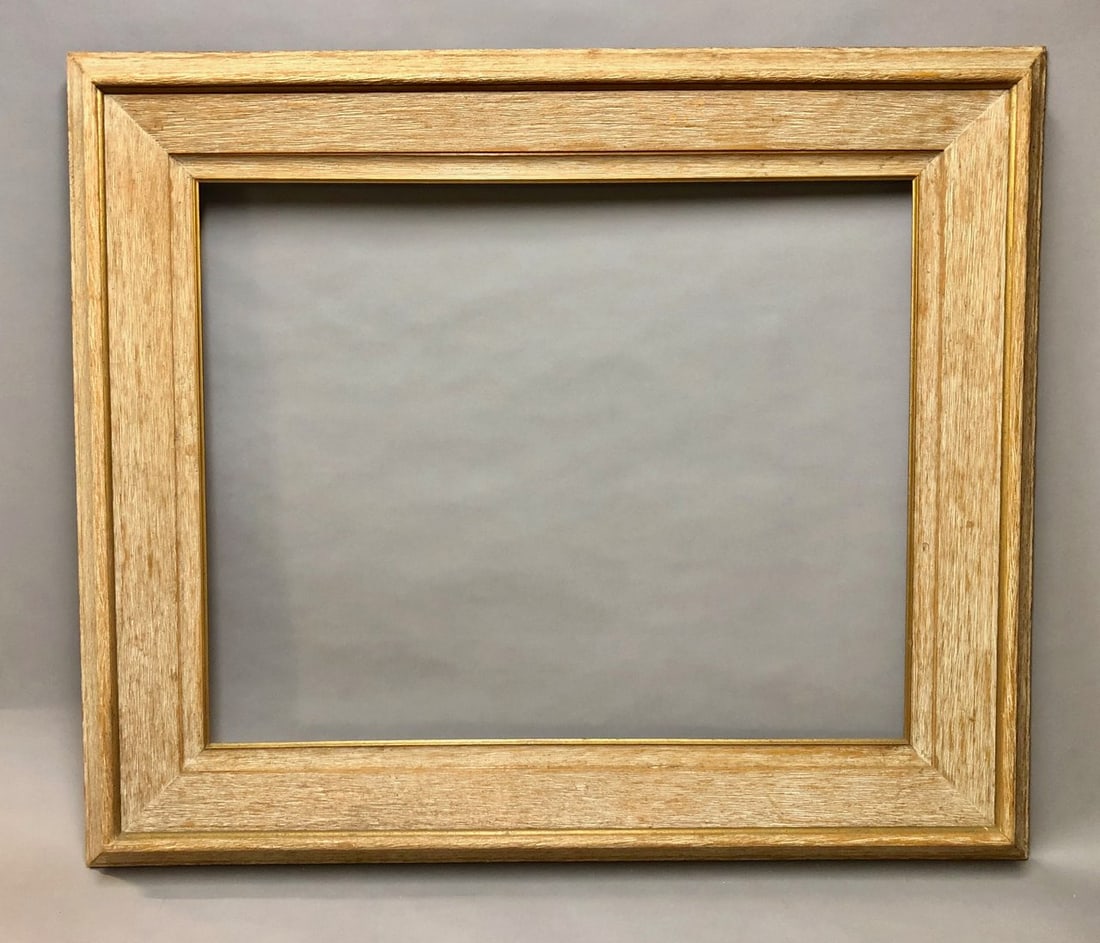 Mid Century Modernist Carved Wood Frame: Mid Century Modernist Carved Wood Frame. Rabbet Size: 24 x 30 in. Overall Framed Size: 34.5 x 40.5 in.