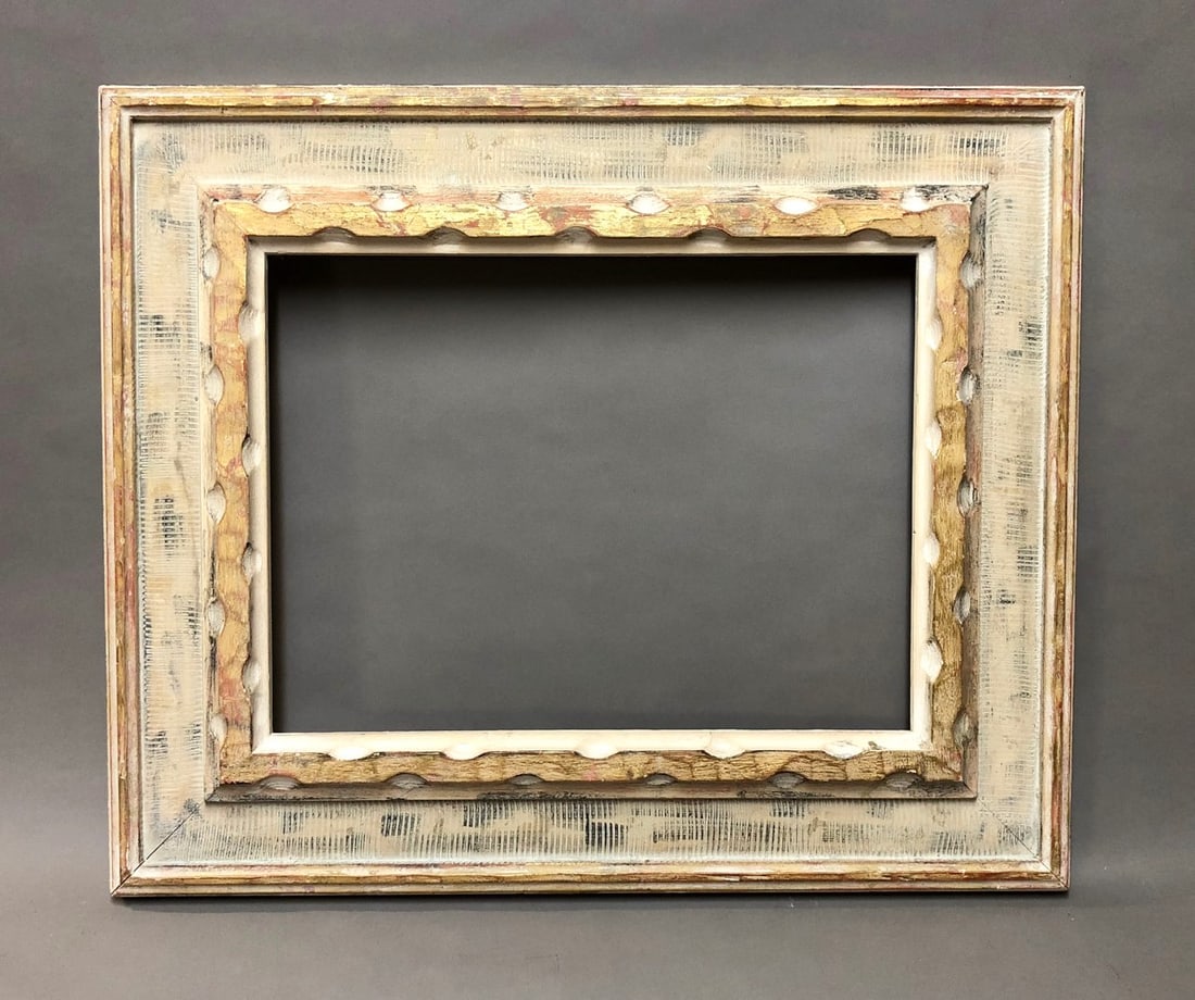 Modernist Carved and Painted Wood Frame (1 of 3)