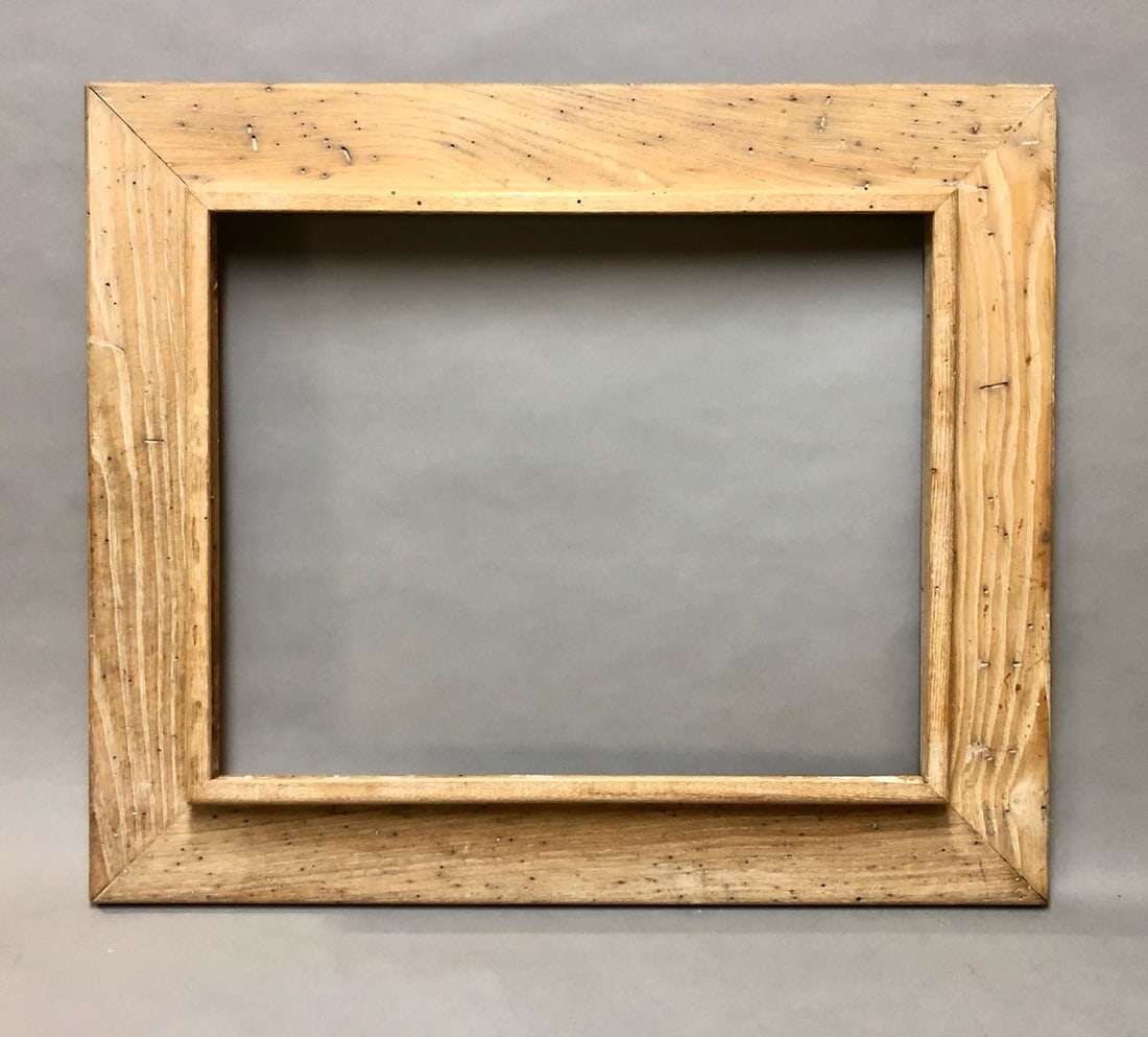 Mid-Century Modernist Carved Wood Frame: Mid-Century Modernist Carved Wood Frame. Rabbet Size: 16 x 20 in. Overall Framed Size: 23 x 27 in.