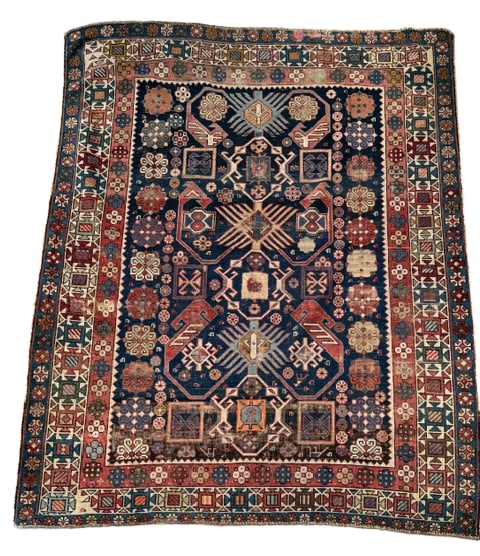 Antique Caucasian Rug - 3'11" x 4'11" (1 of 4)