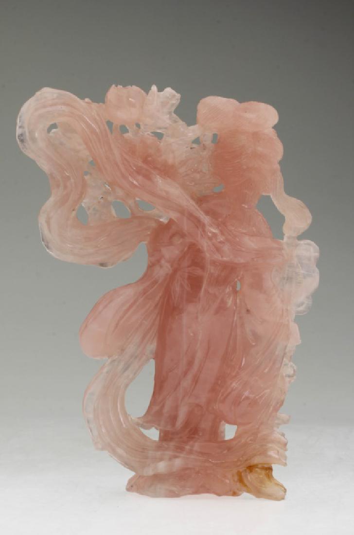 A Nice Chinese Tourmaline Carved Lady with Flowers (1 of 5)