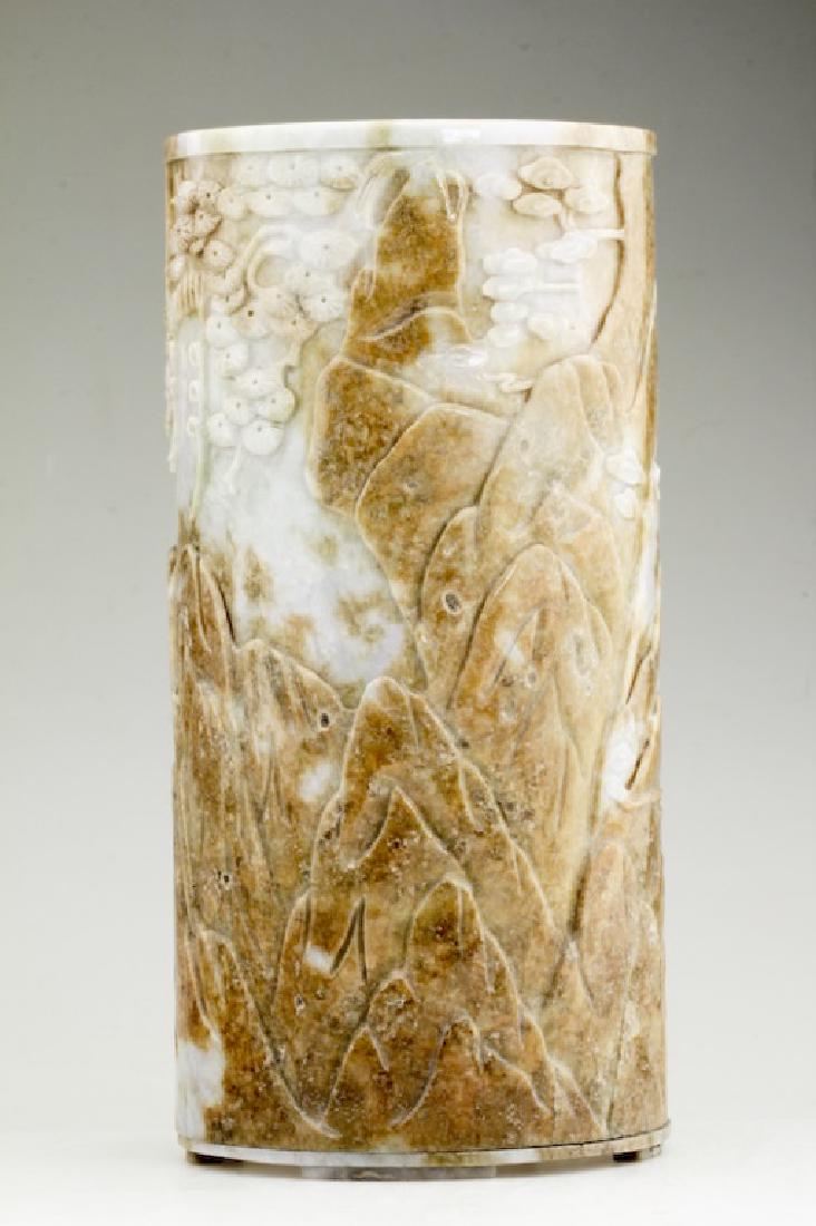 A Large Chinese Vintage Jadeite Hat Vase (1 of 8)