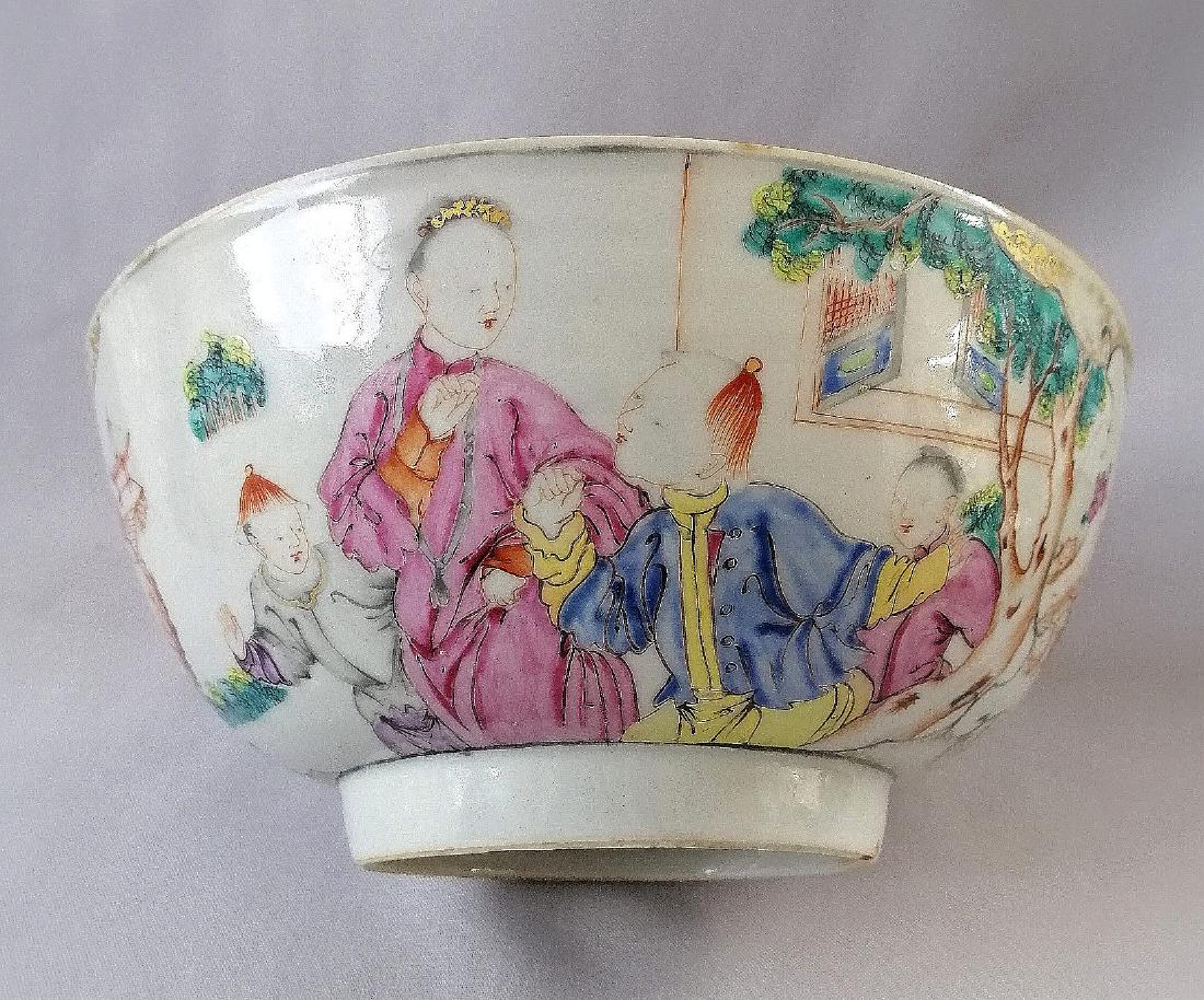 CHINESE QING DYNASTY FAMILLE ROSE BOWL (1 of 6)