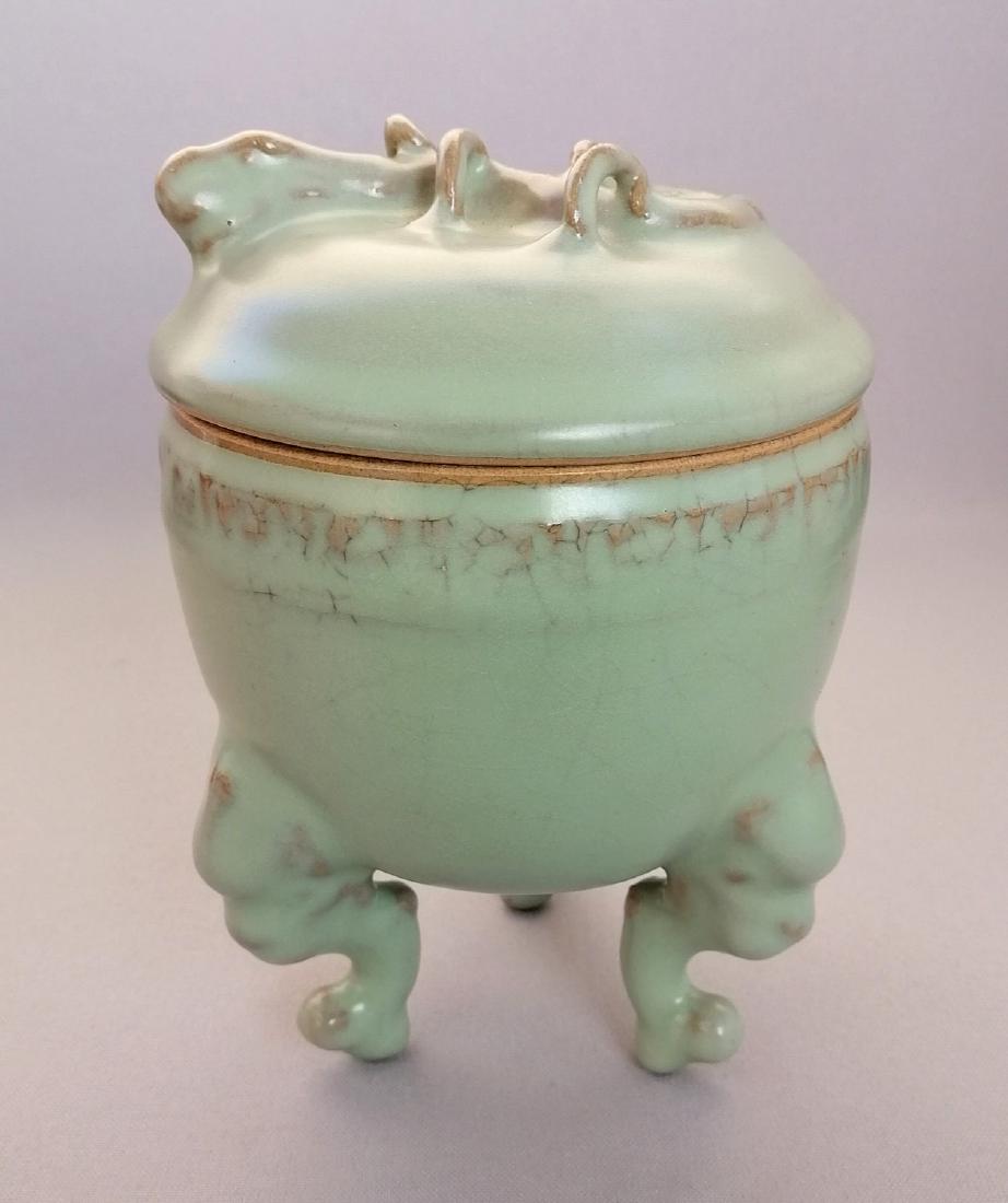 CHINESE SONG DYNASTY RU KILN LIDDED INCENSE BURNER (1 of 7)