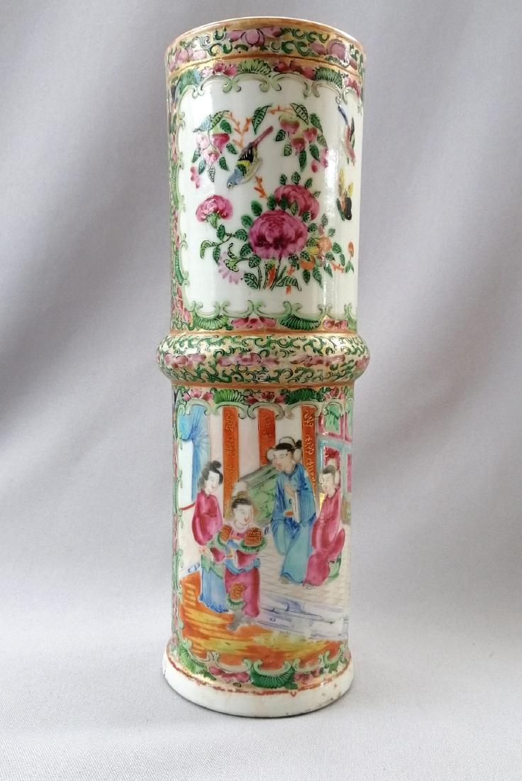 NICE CHINESE QING DYNASTY ROSE MEDALLION VASE (1 of 7)