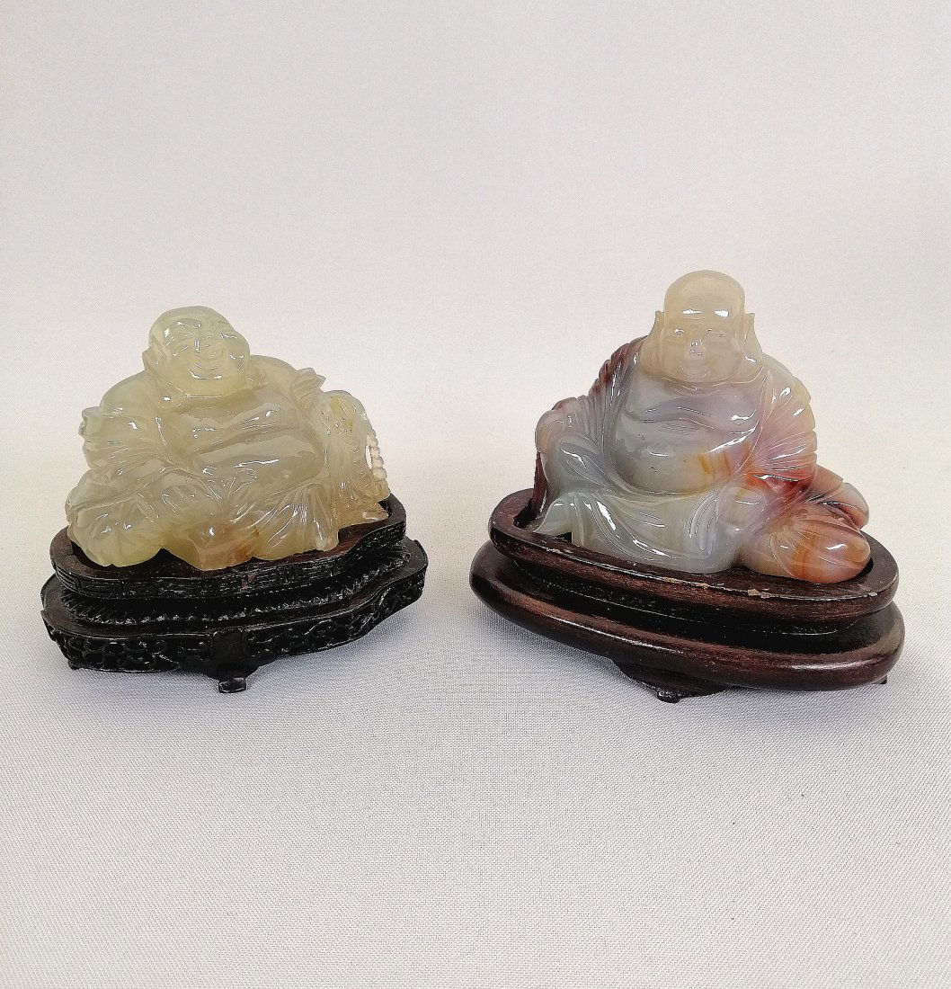 A Pair of Vintage Agates with Carved Buddhas (1 of 14)