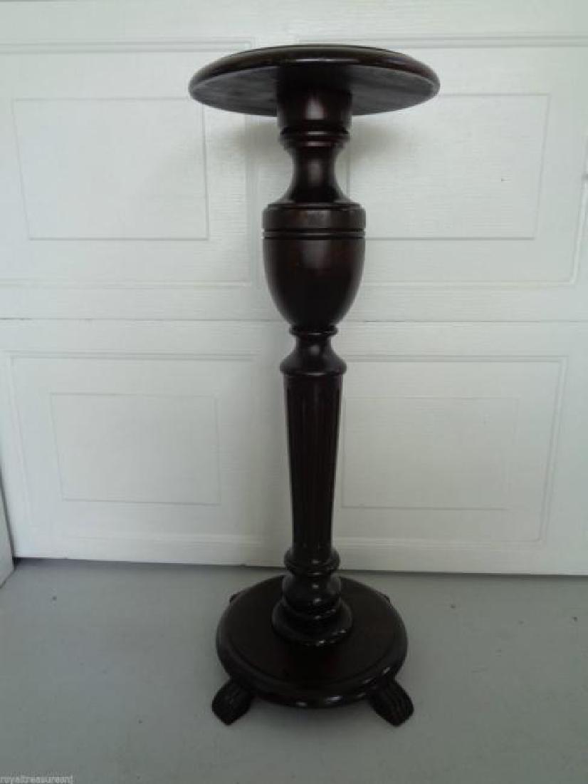 Antique Vintage Carved Dark Wood Column Pedestal Sculpt (1 of 1)