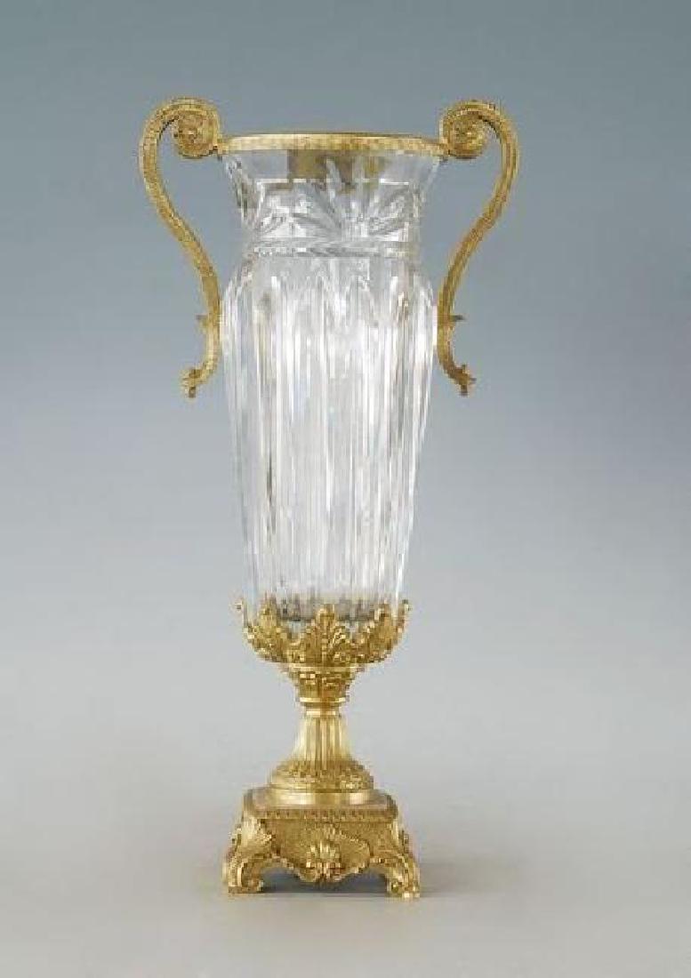 Large Crystal & Bronze Vase (1 of 1)