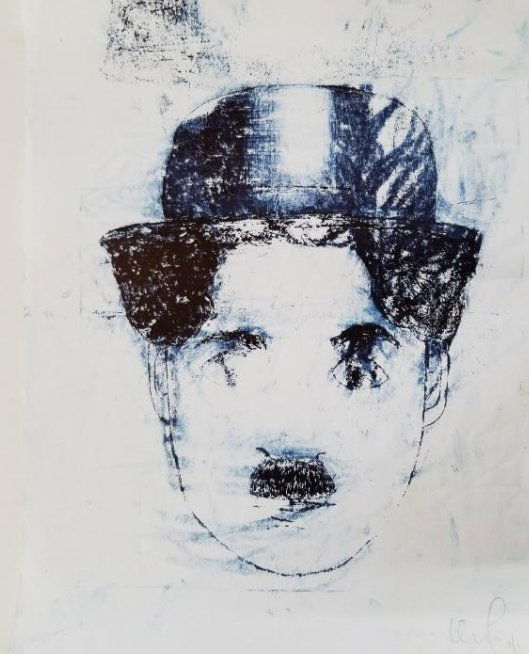 Original Ink Drawing On Paper -Charles Chaplin- Signed (1 of 3)
