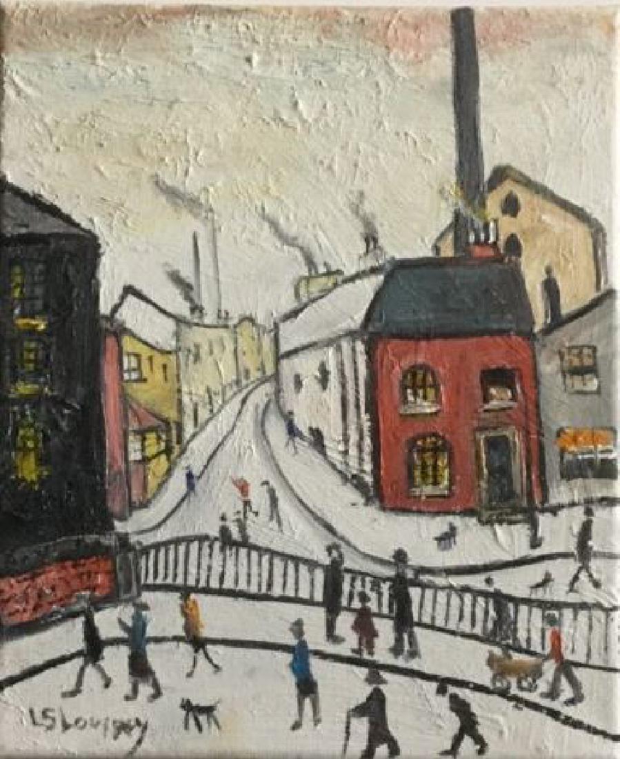 Painting on canvas Signed.: Painting on canvas Signed L.S Lowry