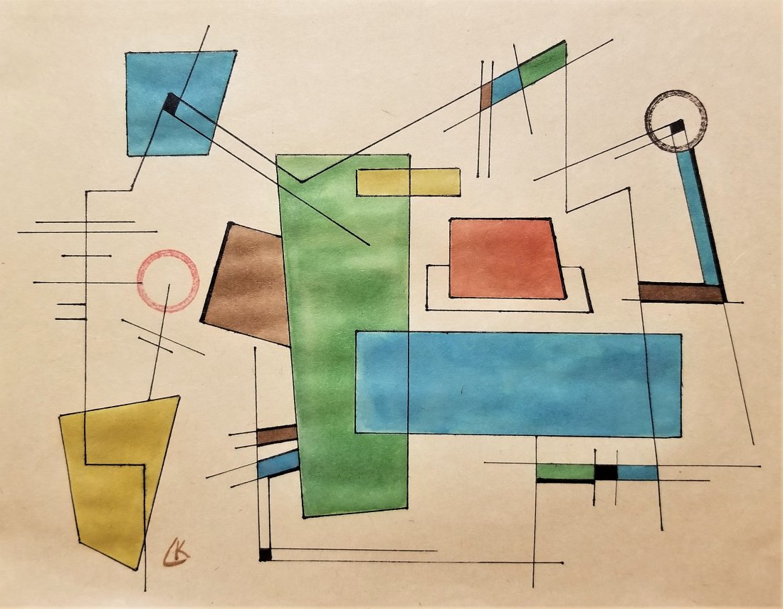 Wassily Kandinsky (1866-1944) Abstract Painting: Wassily Kandinsky (1866-1944) Abstract Painting. This painting is being sold in the manner and style of the artist without any document of authenticity. Kandinsky, Russian painter and art theorist. He