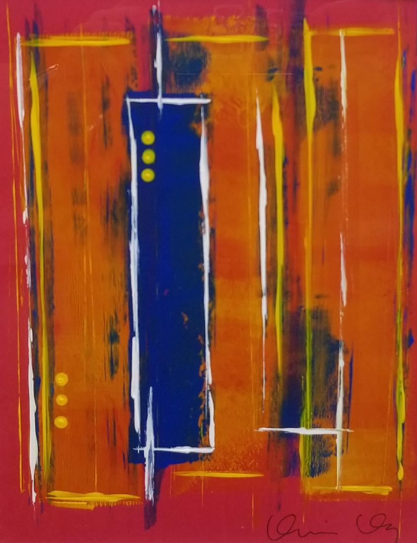 Original Abstract Contemporary Painting On Paper (1 of 3)