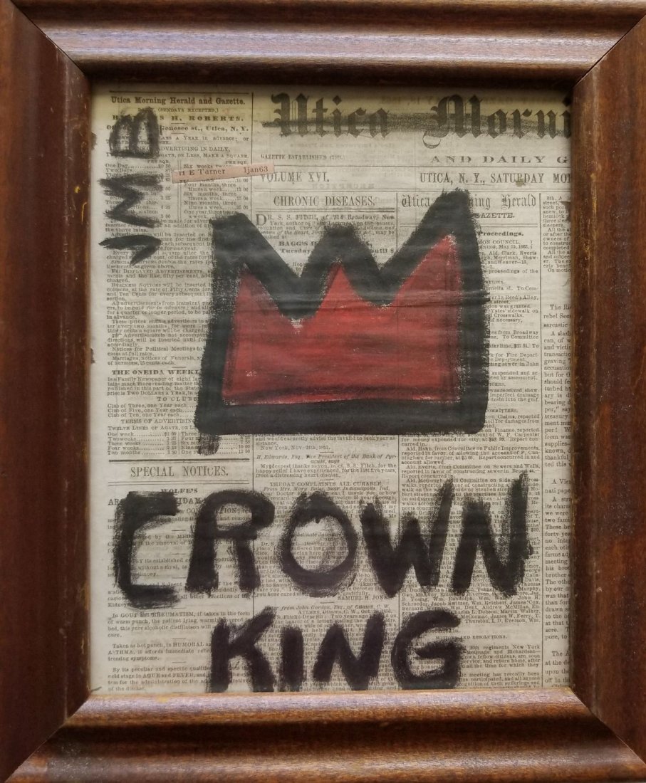 Jean-Michel Basquiat painting on paper.: JMB Jean-Michel Basquiat (December 22, 1960. August 12, 1988) was an American artist of Haitian and Puerto Rican descent. Basquiat first achieved fame as part of SAMO, an informal graffiti duo who wro