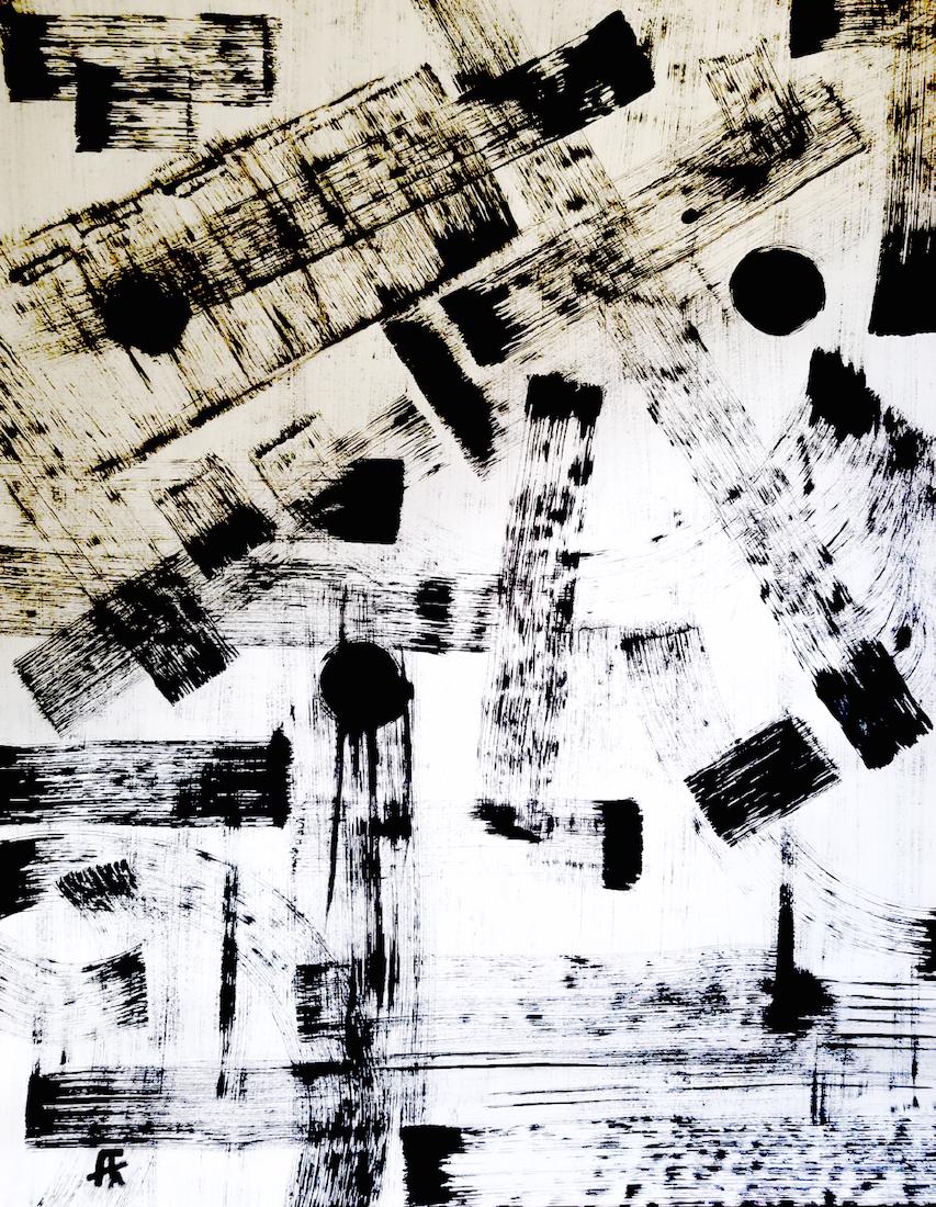 Original Abstract Expressionist Painting F.K Signed (1 of 1)