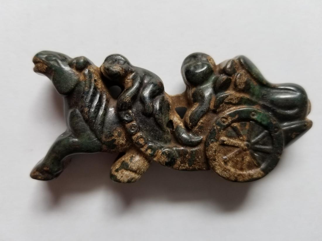 Green jade  Hand Carved Horse. (1 of 2)