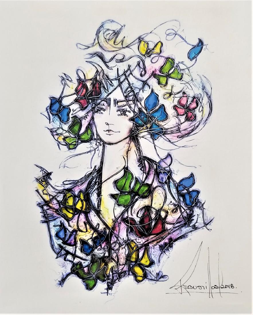 Original Artwork By The Cuban Artist Jose: Original ArtworkPrint By The Cuban Artist Jose M. Garcia Rebustillos Approximate Measurements: 10 x 12
