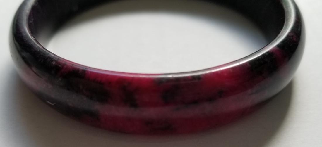 Beautiful Peach Blossom Jade Bangle Hand-Carved (1 of 2)