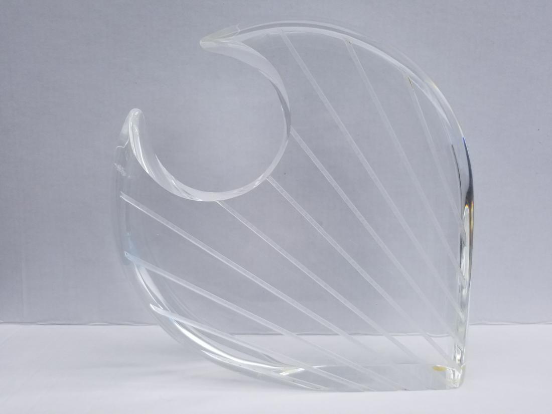 Vtg Van Teal Lucite Sculpture Signed: Vtg Van Teal Lucite Sculpture Heart Clear Acrylic Perfume Bottle Signed Van TealSize App: 12 x 12 x 3Weight: 23lb