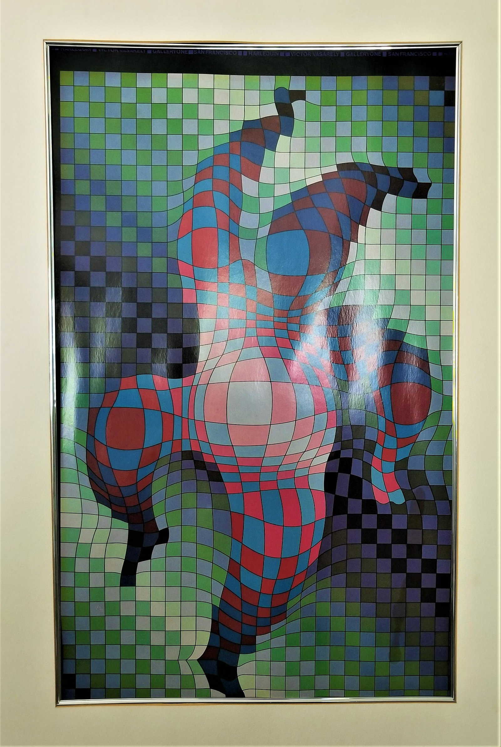 Harlequin By Victor Vasarely-Gallery One- San Francisco: Harlequin By Victor Vasarely-Gallery One- San Francisco Approximate Measurements: 25 x 36 This Piece of Art Will Be Shipped Without Glass.