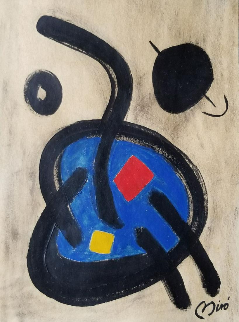 Joan Miro Painting Signed on Paper (1 of 2)