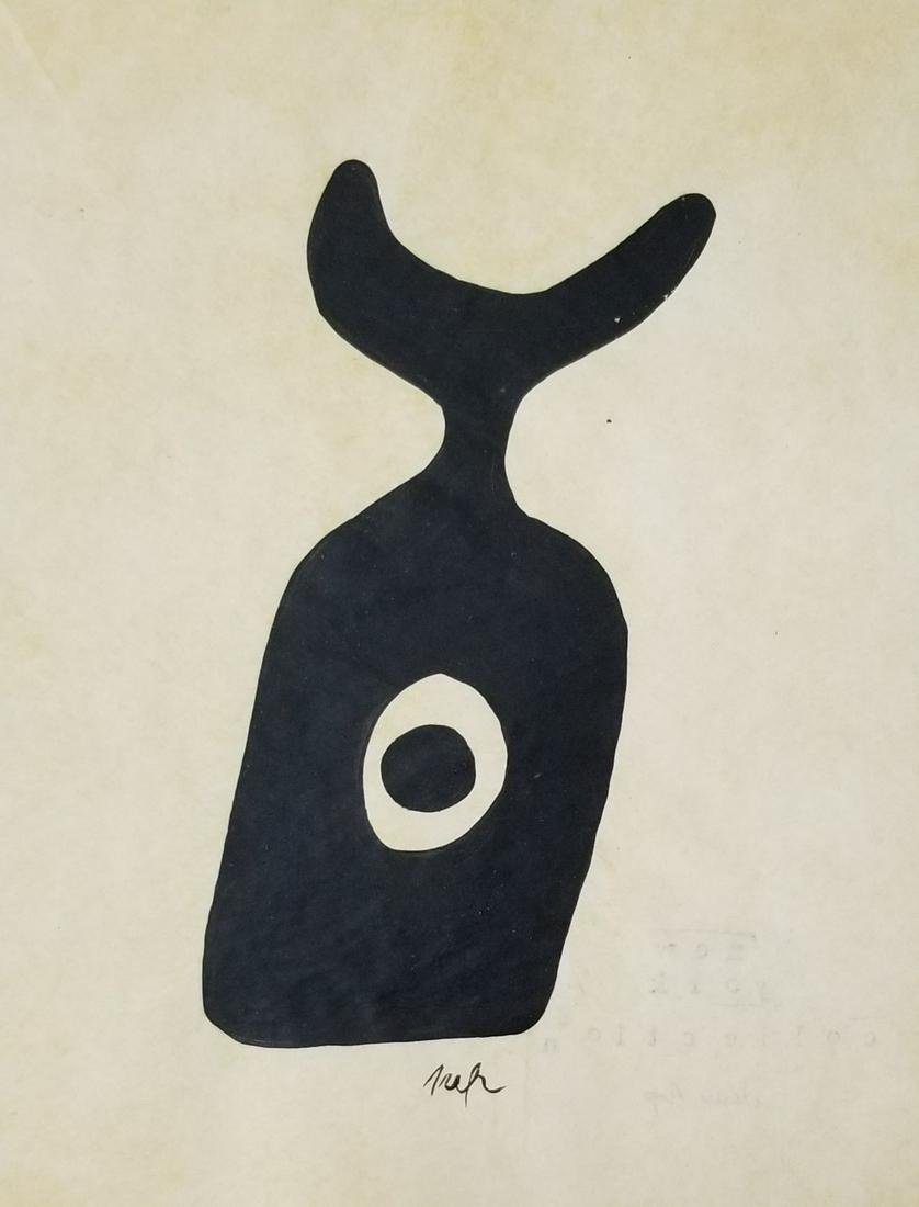 Jean (Hans) Arp Abstract Painting on Paper (1 of 2)