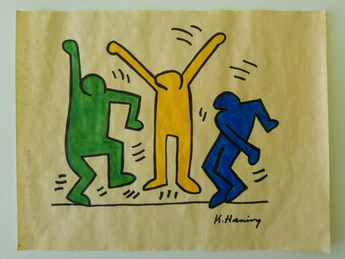 Keith Haring Painting on Paper New York Collection (1 of 2)