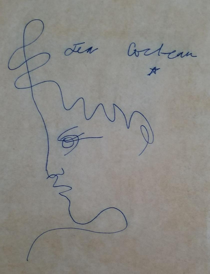 Jean Cocteau Ink Drawing on Paper (1 of 2)