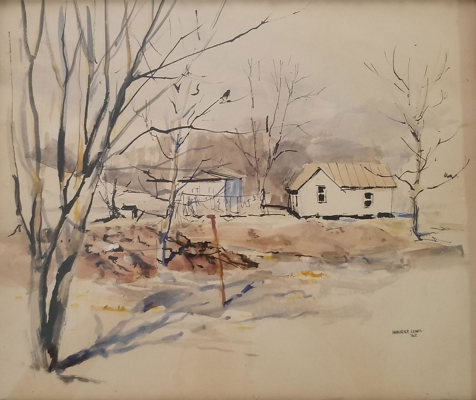 Vintage Watercolor Painting -Maurice Lewis- (1 of 3)